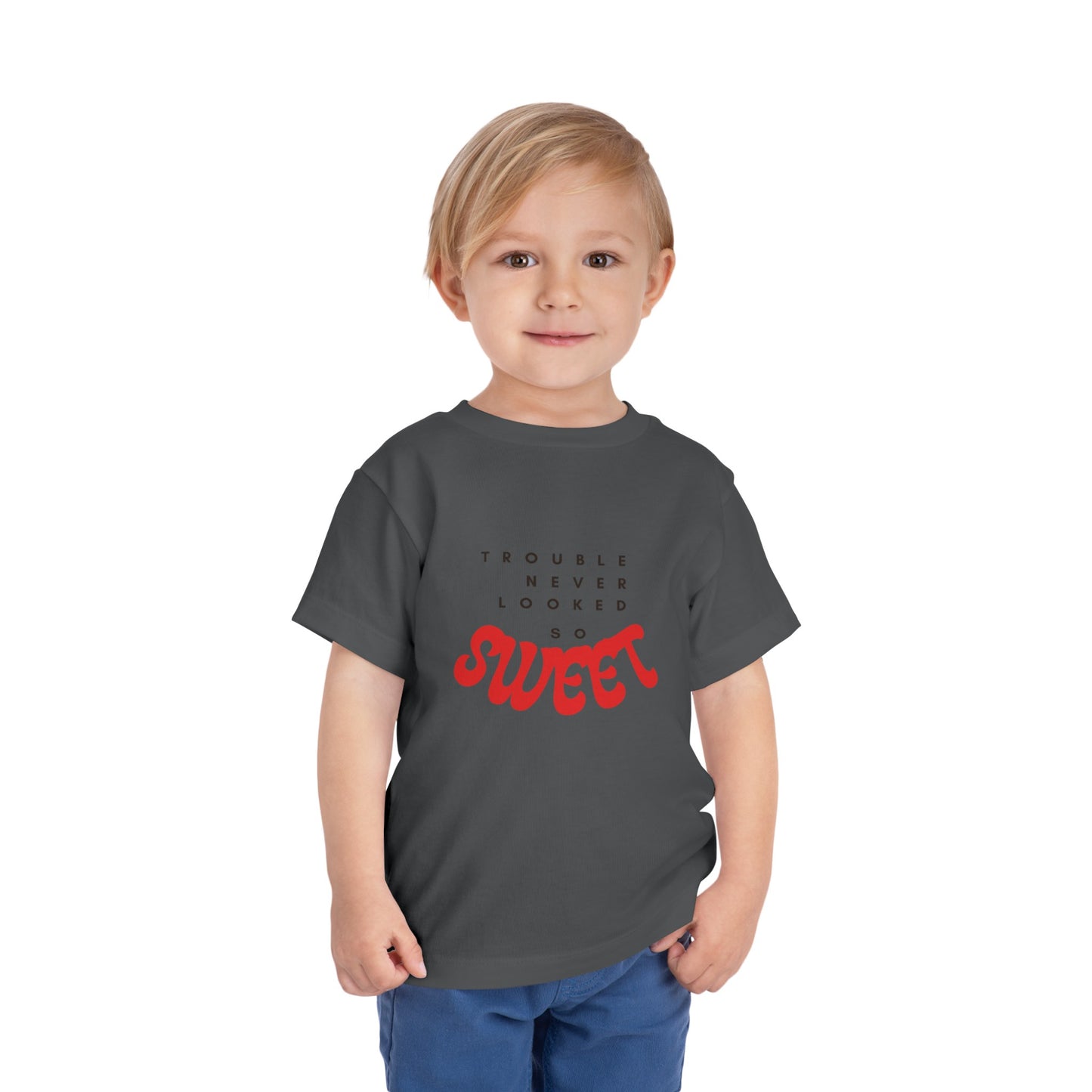 TROUBLE NEVER LOOKED SO SWEET Toddler Short Sleeve Tee