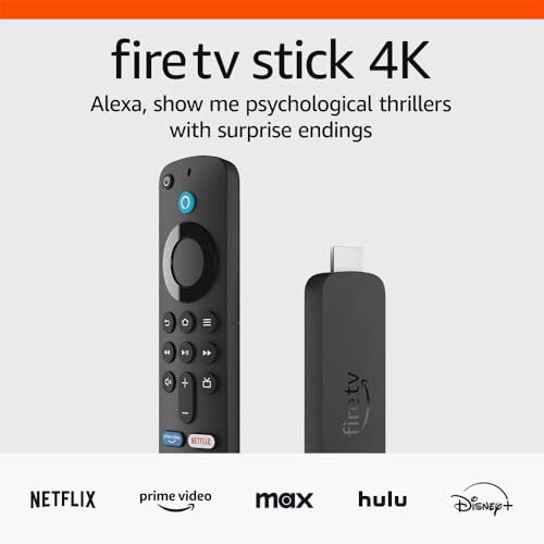 Amazon Fire TV Stick 4K (newest model) with AI-powered Fire TV Search, Wi-Fi 6, stream over 1.5 million movies and shows, free & live TV