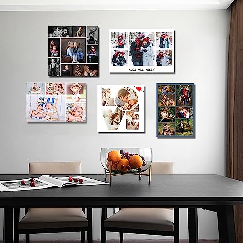 Collage Canvas Prints with Your Photos Custom Multi Image Collage Wall Art Personalized Collage Picture Canvas Framed For Home Decor (Collage Photo-14, 8.00" x 12.00")