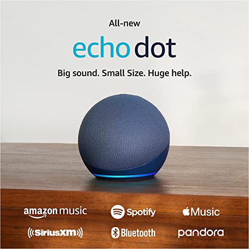 Amazon Echo Dot (newest model), With bigger vibrant sound, helpful routines and Alexa, Deep Sea Blue