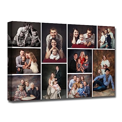 Collage Canvas Prints with Your Photos Custom Multi Image Collage Wall Art Personalized Collage Picture Canvas Framed For Home Decor (Collage Photo-14, 8.00" x 12.00")