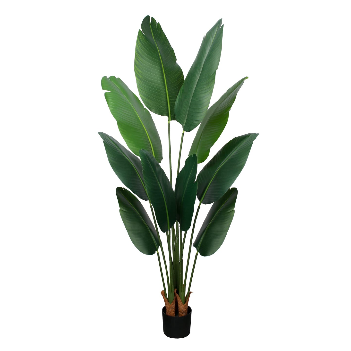 Yepdin Artificial Bird of Paradise Plant 5 Ft Tall Fake Banana Leaf Plant for Indoors and Outdoors,Faux Palm Tree with Plastic Pot for Office and Home Decor,L160