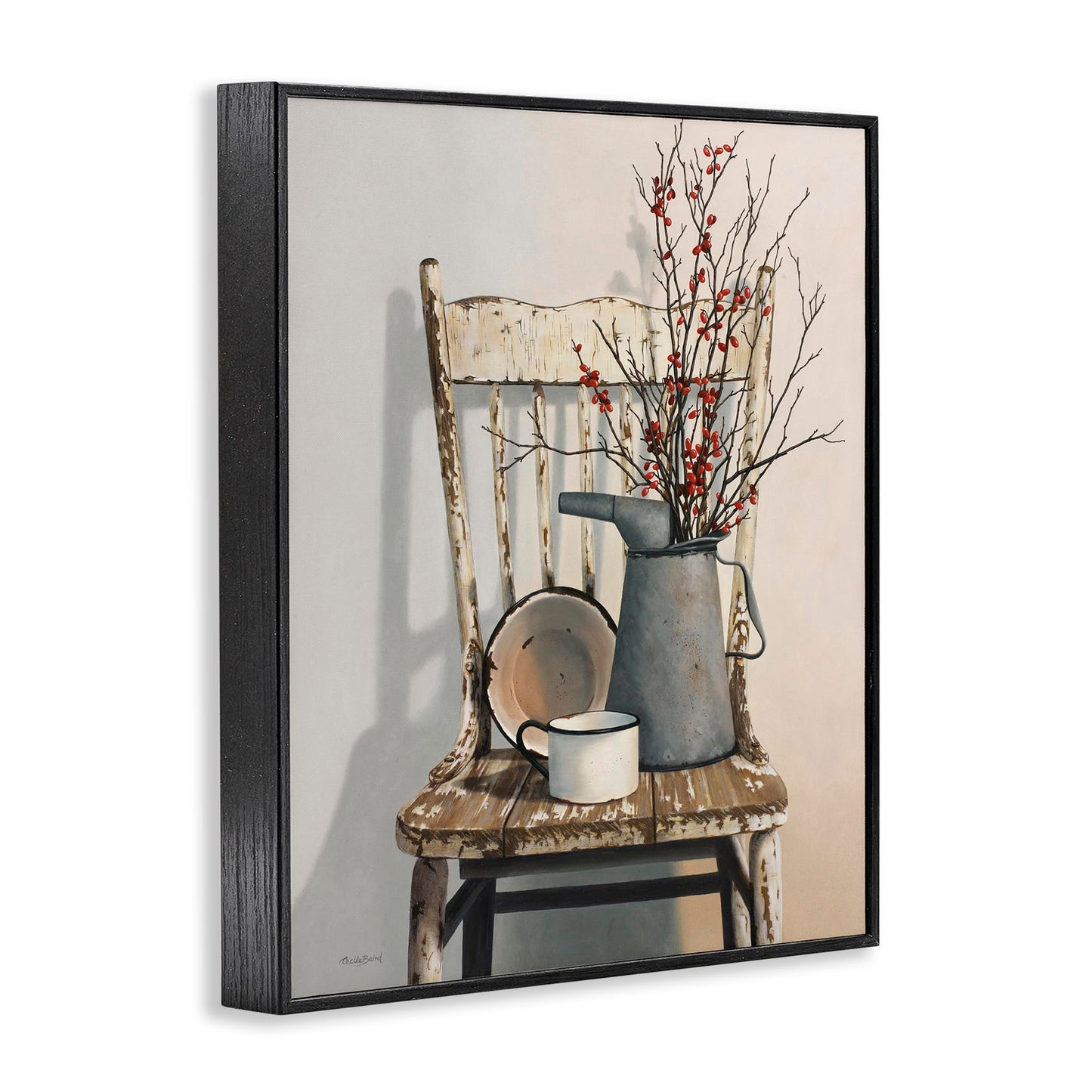 Stupell Industries Vintage Rustic Things Neutral Painting Framed Giclee Art Design By Artist Cecile Baird