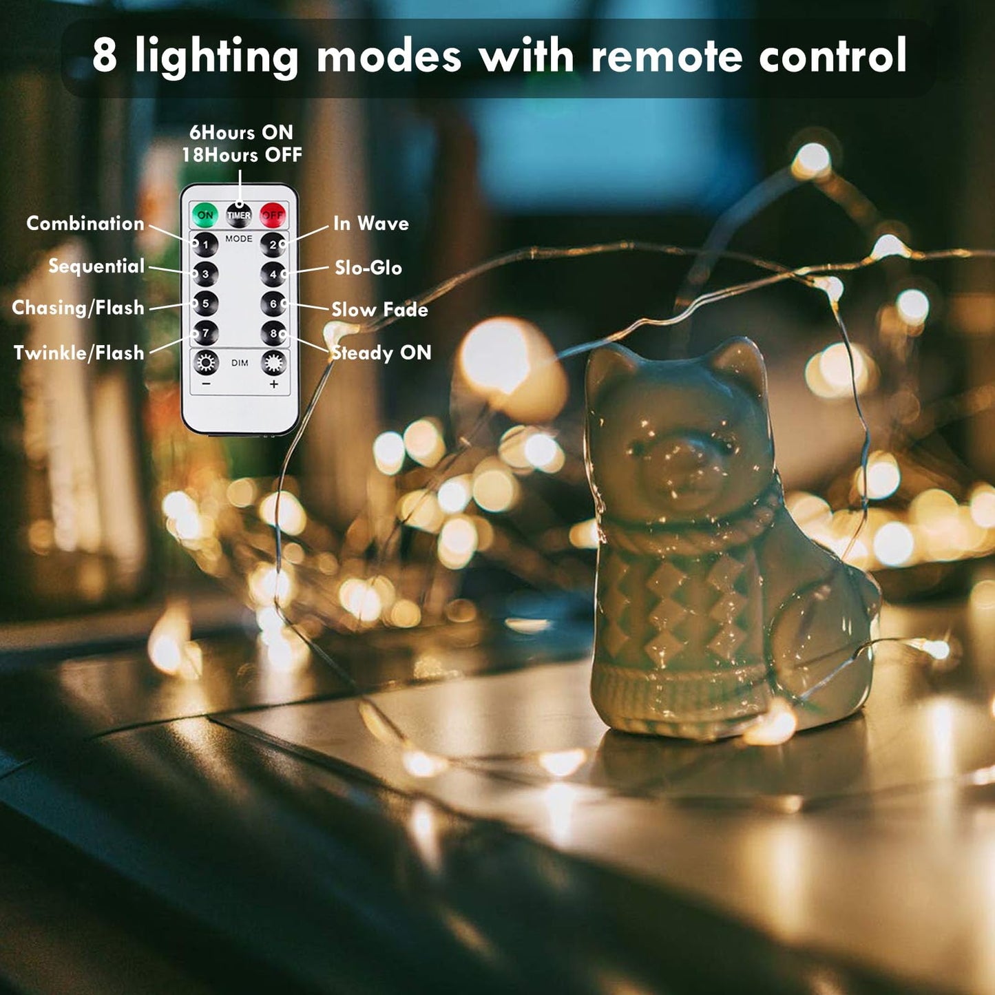 3-Pack 78FT 240 LED Fairy Lights Battery Operated with Timer & Remote, Waterproof Twinkle Lights Outdoor Indoor 8 Modes for Bedroom Centerpiece Patio Wedding Tree Mason Jar Party Christmas Decoration