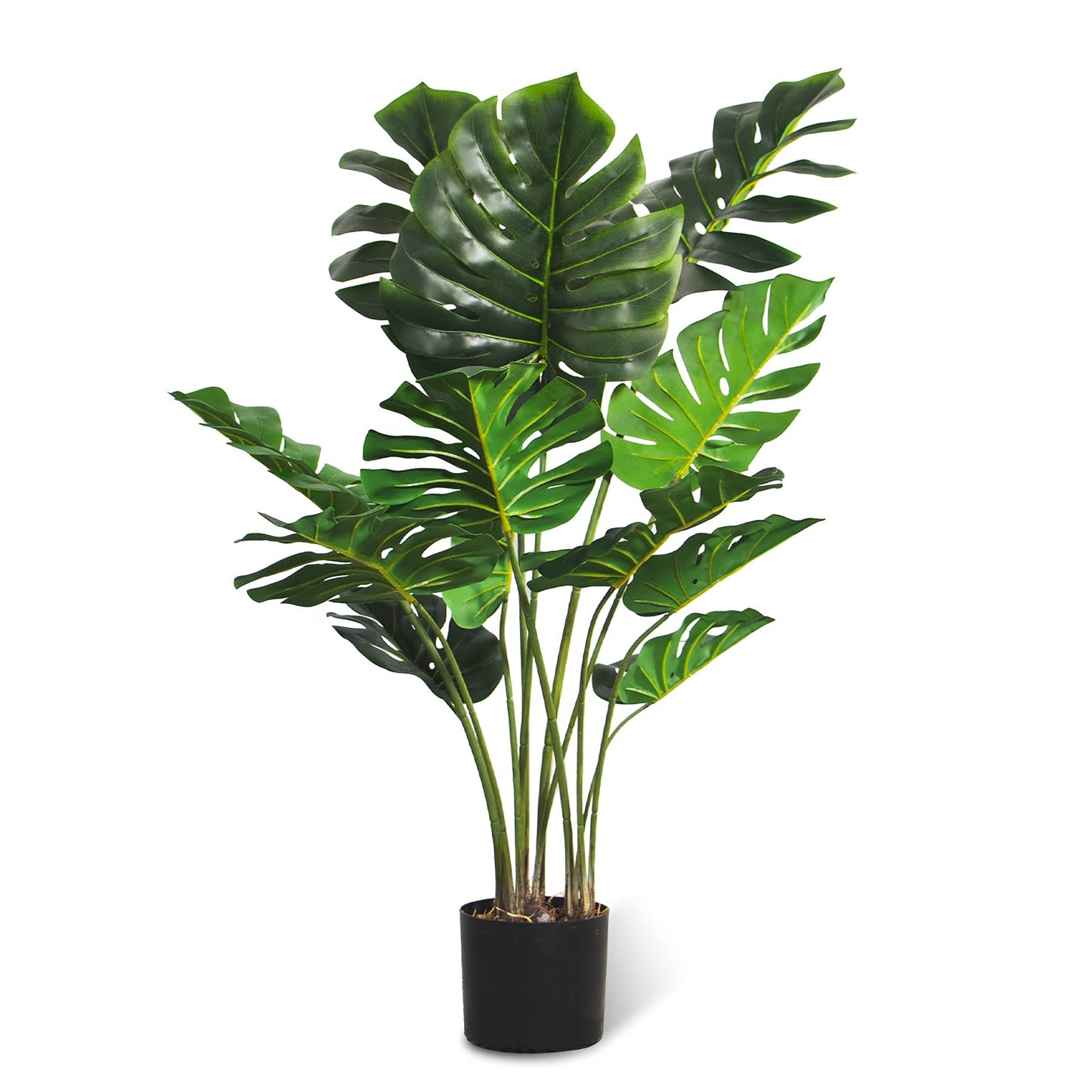 FLOWORLD Artificial Monstera Plant 4FT Tall Fake Swiss Cheese Potted Faux Tropical Floor Plants Indoor Decorative House Palm Trees for Home Office Living Room Decor